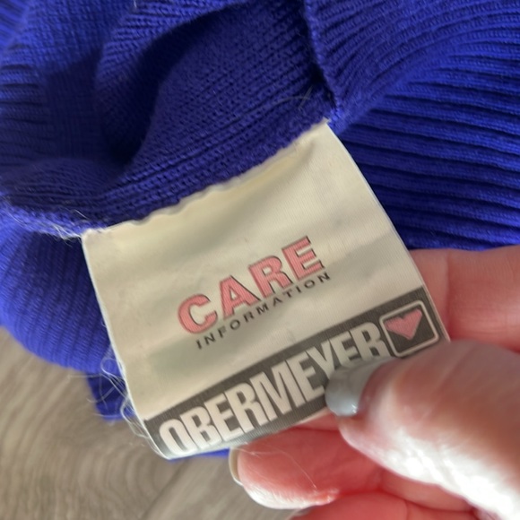 80s OBERMEYER Ski Turtleneck Sweater Raglan Sleeve Purple Aprés Ski Vintage Warm - Picture 13 of 14